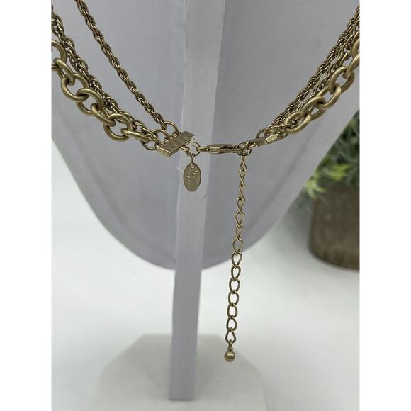 Lia Sophia Multi Strand Brushed Matte Gold Tone Long Celtic Knotted Necklace - Picture 11 of 12